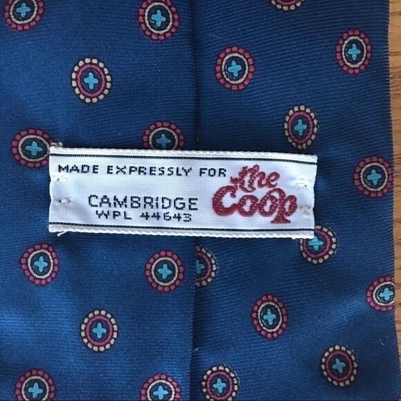 Vintage Harvard The Coop Cooperative Society Blue Silk Tie - Picture 2 of 5